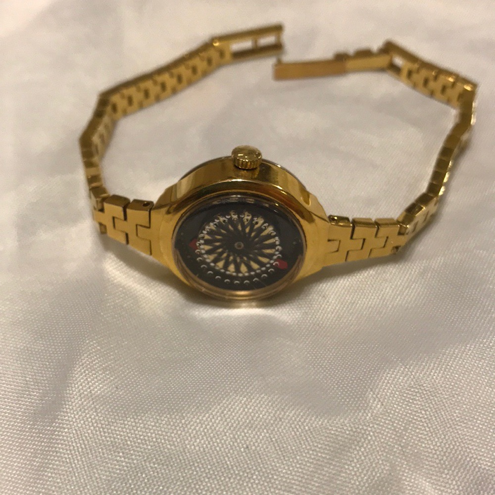 Ernest Burel vintage golden watch kaleidoscope 4639